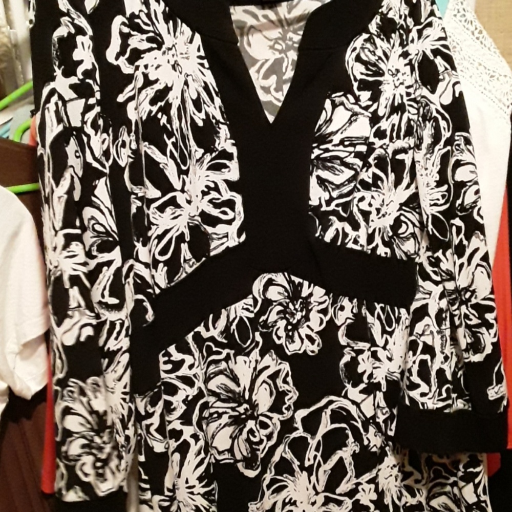 Black and white blouse